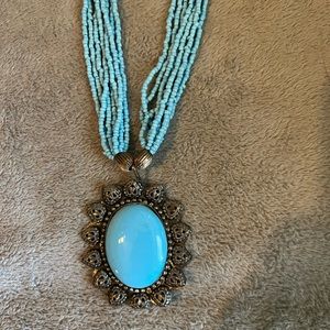 Silver and Turquoise Statement Necklace